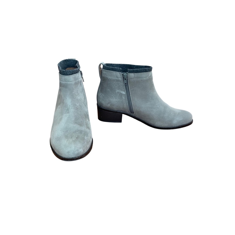 Vionic‎ Joslyn Grey Suede Weather Resistant Ankle Bootie Womens 9 Orthotic Heel